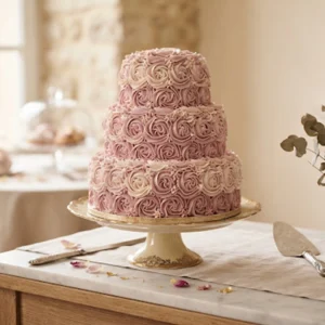 Pink Rosette Cake